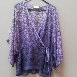 Avenue Faux Wrap Blouse